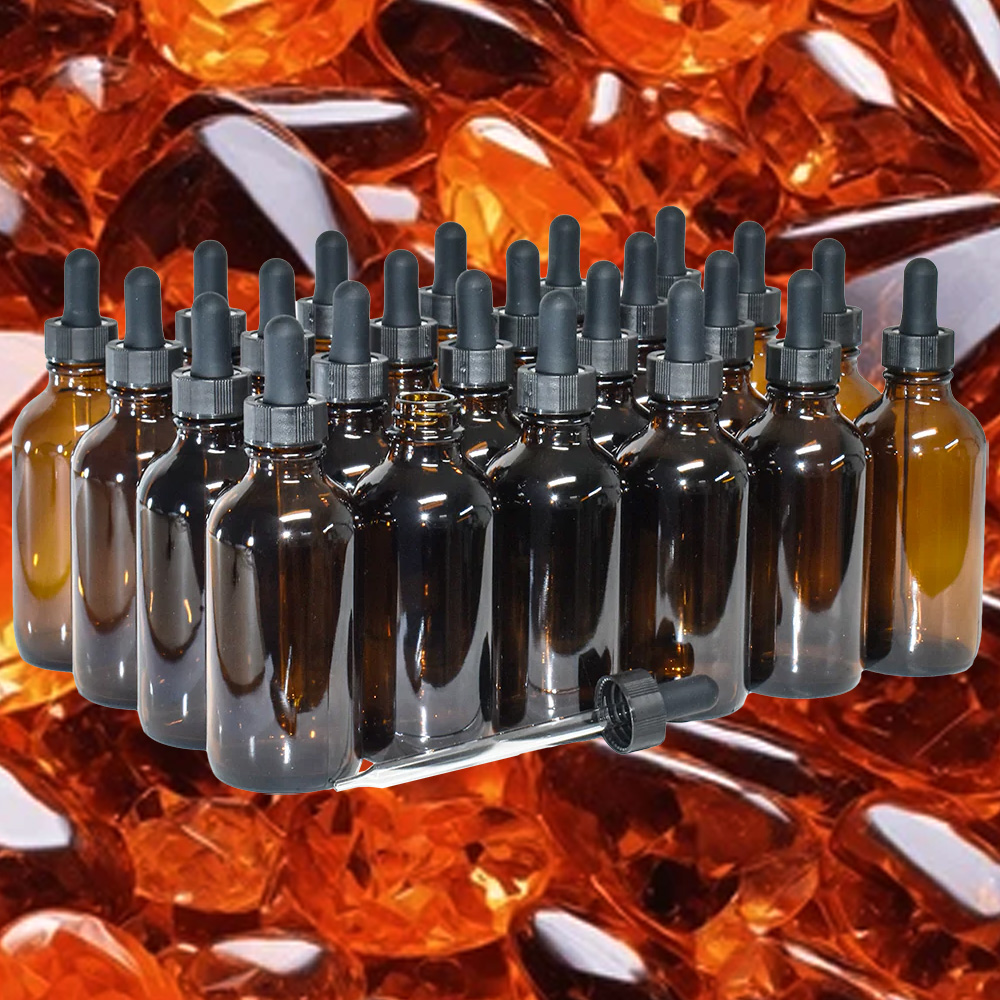 Amber Glass Dropper Bottles